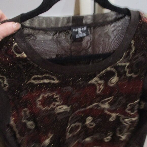 Tribal artsy Mesh Top Womens l xl - Picture 3 of 4